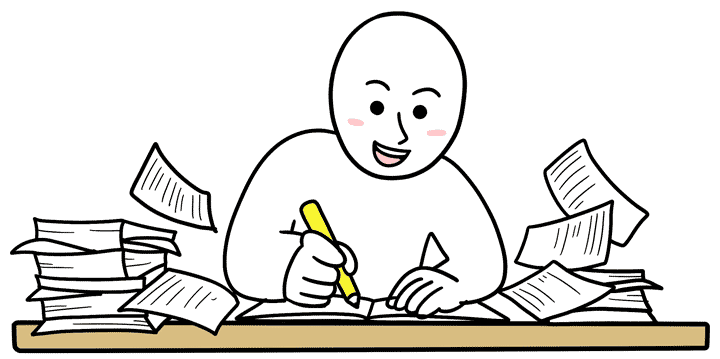 writer writing on a notepad